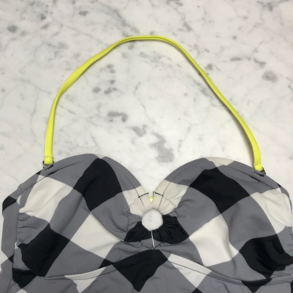 Target Black White Check Print Tankini Swim Top - Picture 3 of 6